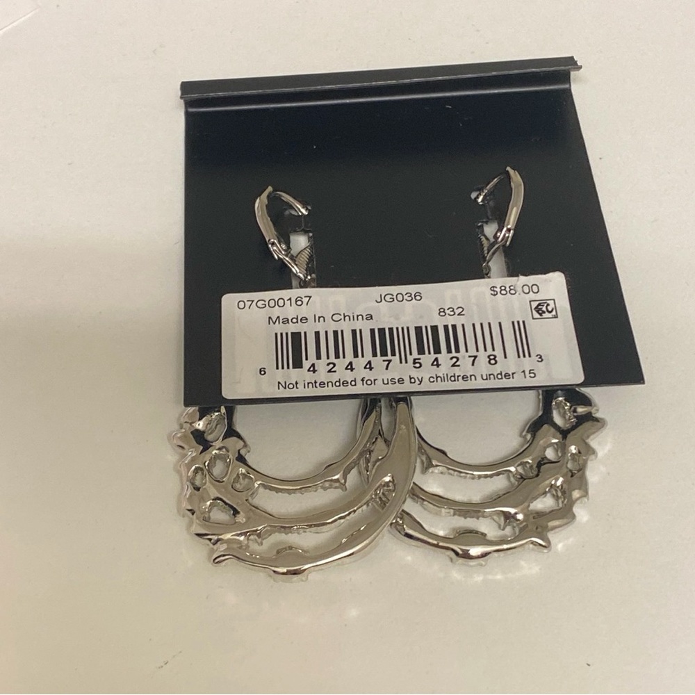 Givenchy Silver Crystal Statement Earrings - image 2